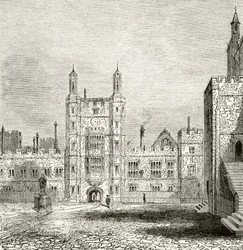 Der Schulhof des Eton College, Berkshire, im 19. Jahrhundert, aus 